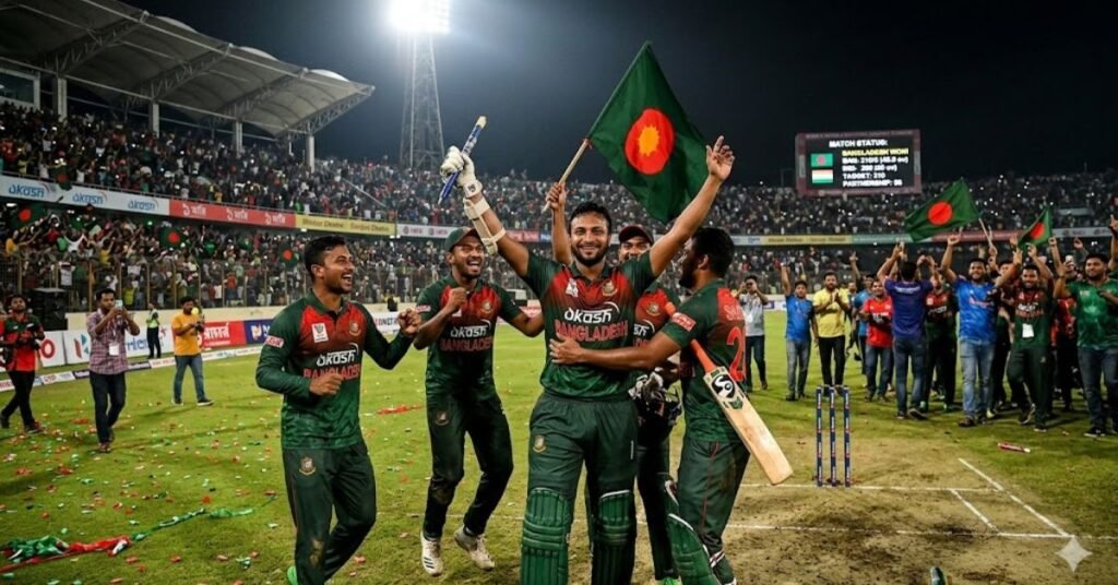 ক্রিকেট ম্যাচ জেতা নিয়ে ক্যাপশন