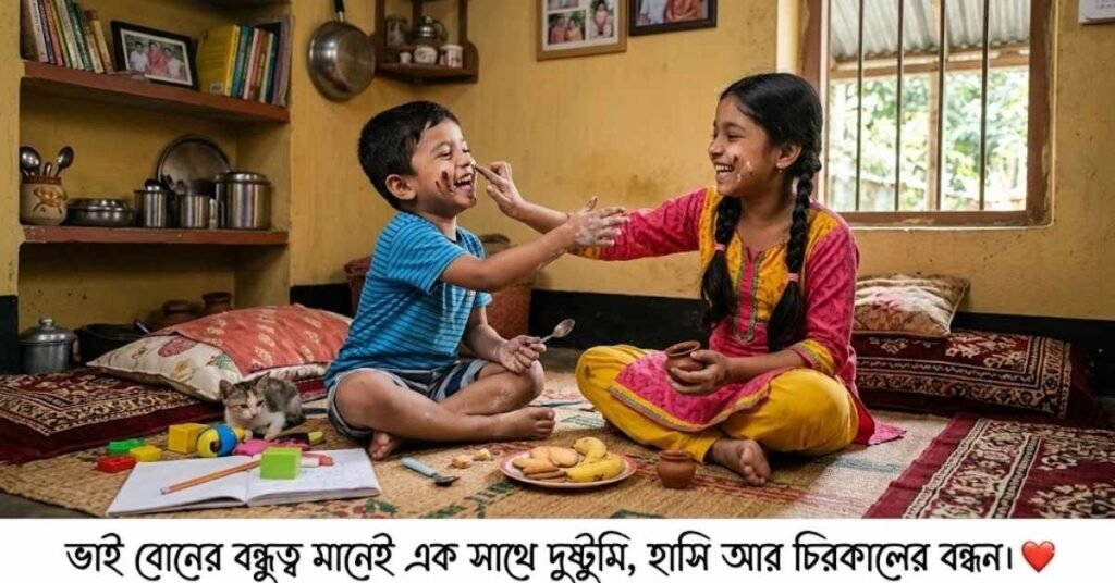 ভাই বোনের বন্ধুত্ব ও দুষ্টুমি নিয়ে ক্যাপশন