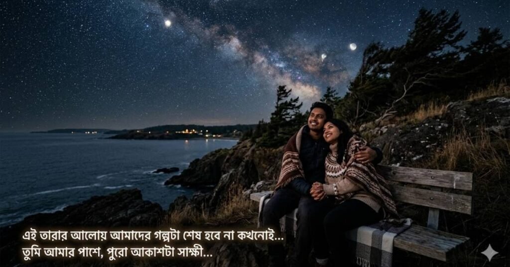 রাতের আকাশ নিয়ে রোমান্টিক ক্যাপশন
