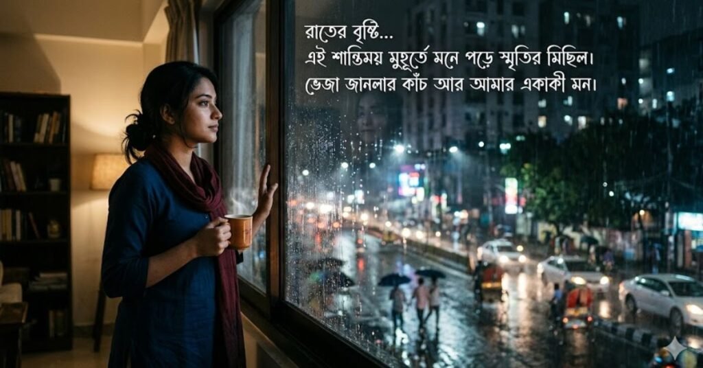 রাতের বৃষ্টি নিয়ে ক্যাপশন