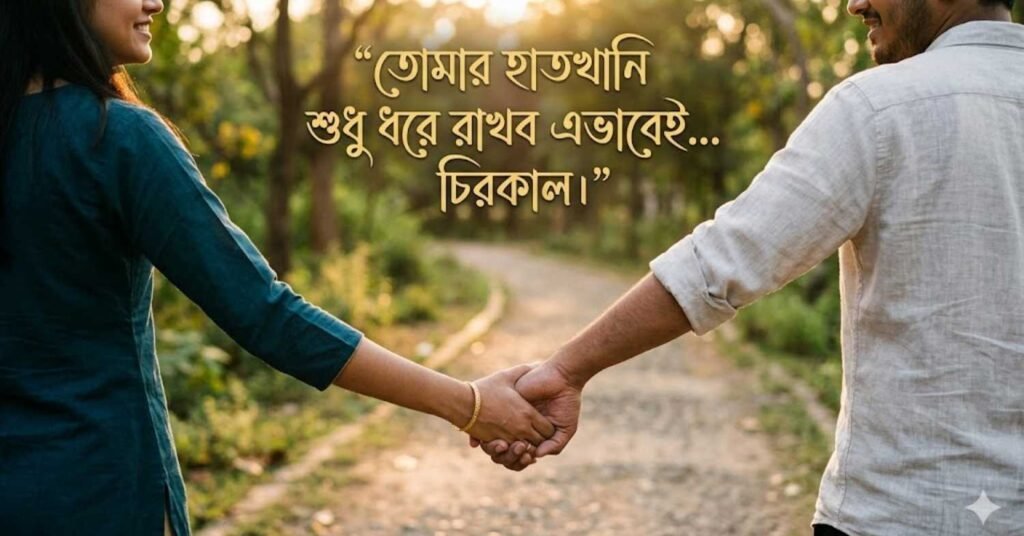 হাত ধরা নিয়ে কবিতার মতো ক্যাপশন