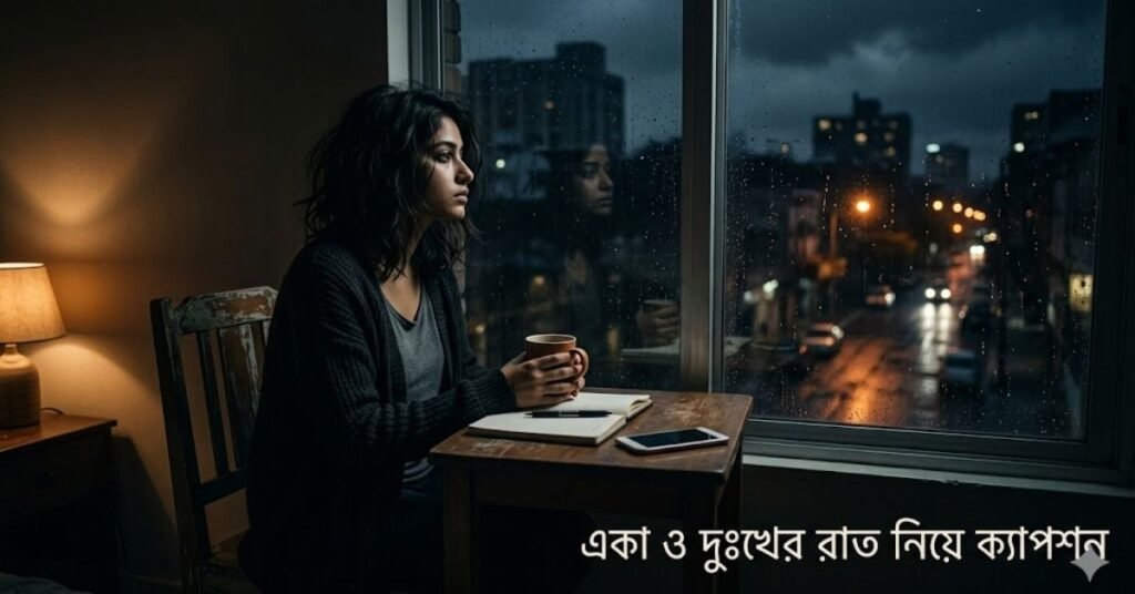 একা ও দুঃখের রাত নিয়ে ক্যাপশন